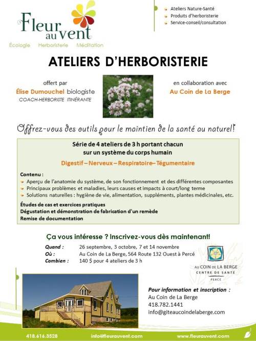 Ateliers Au Coin de la Berge automne 2015